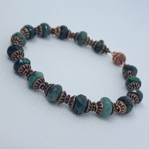 7 1/2" Natural Emerald Bracelet